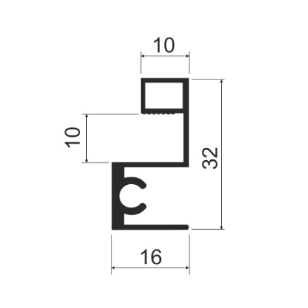 Профиль горизонтальный верхний MS213 Бордо (P14)